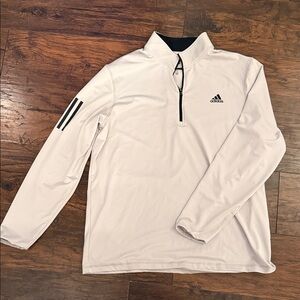 adidas White Men's Quarter-Zip Performance Pullover